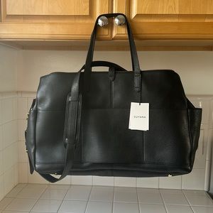 NWT LEATHER WEEKENDER TRAVEL CARRY-ON BAG BY CUYANA : BLACK